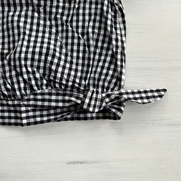 Madewell Short-Sleeve Wrap Top in Gingham Check S - Picture 6 of 13